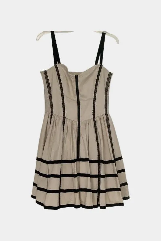 Betsey Johnson Cream/Ivory Corset Dress w/ Black Accents Sz 10 EUC | RE:LUV sold by Betsey Johnson