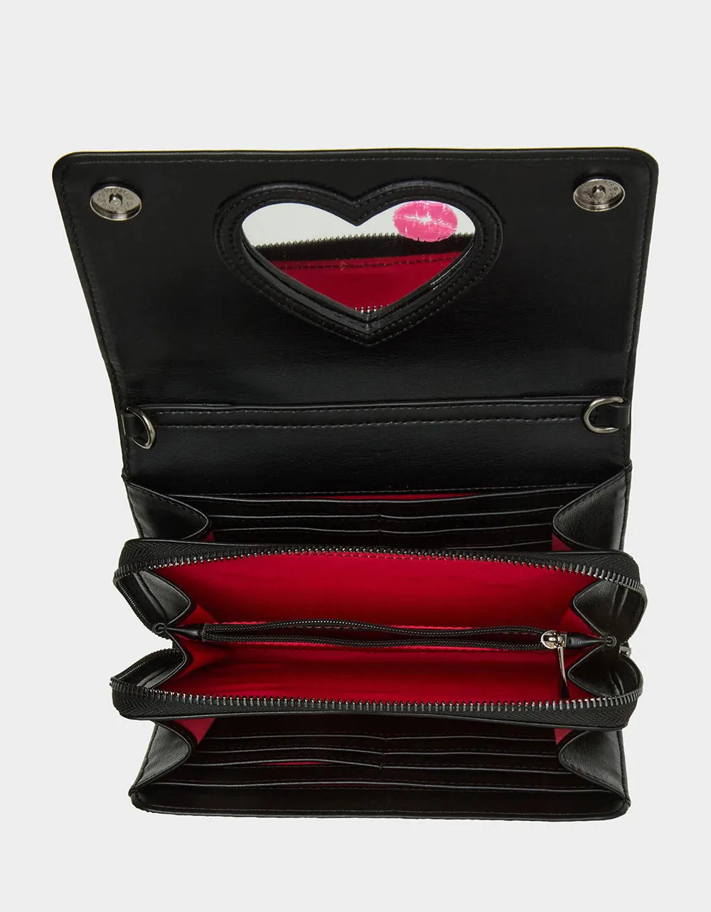 WHATS THE WORD WALLET ON CHAIN BLACK WHITE sold by Betsey Johnson product image thumbnail 4