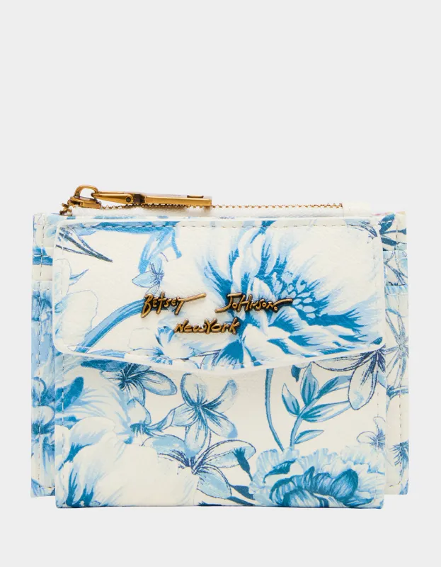 TOILE BIFOLD WALLET BLUE sold by Betsey Johnson