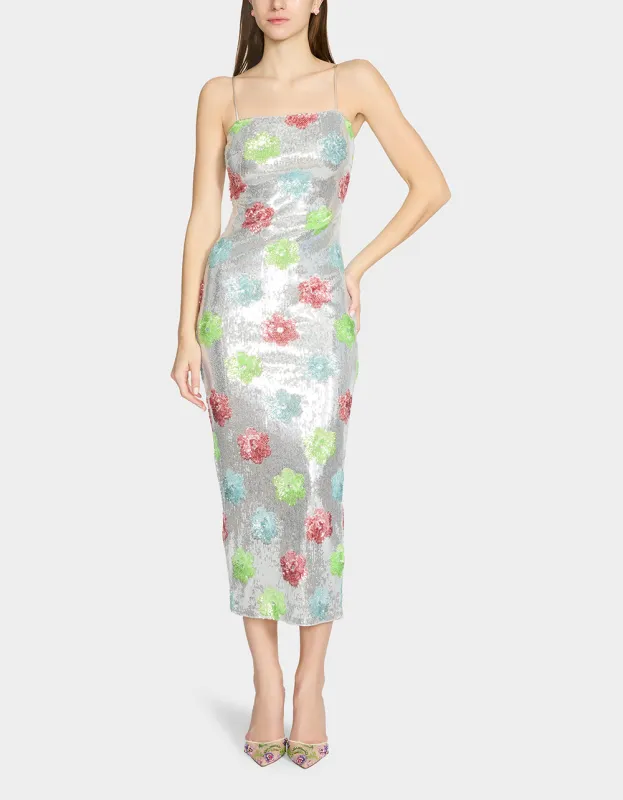 SASSY SEQUIN DRESS SILVER MULTI sold by Betsey Johnson