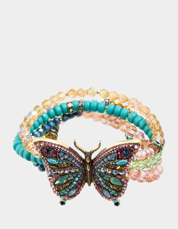 BOHO BUTTERFLY BEAD BUTTERFLY MULTI ROW BRACELET sold by Betsey Johnson