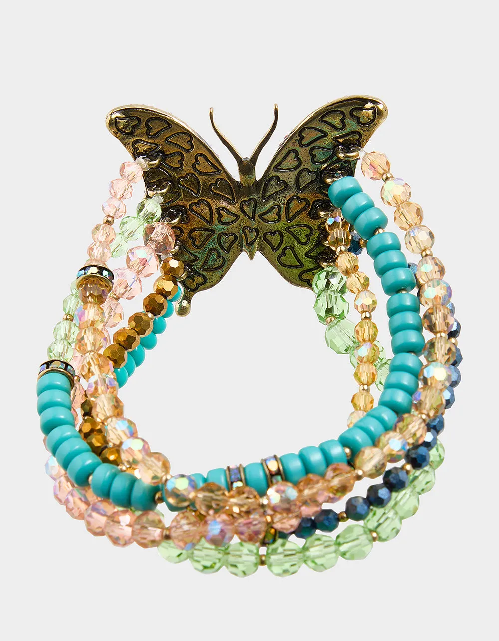 BOHO BUTTERFLY BEAD BUTTERFLY MULTI ROW BRACELET sold by Betsey Johnson product image thumbnail 3