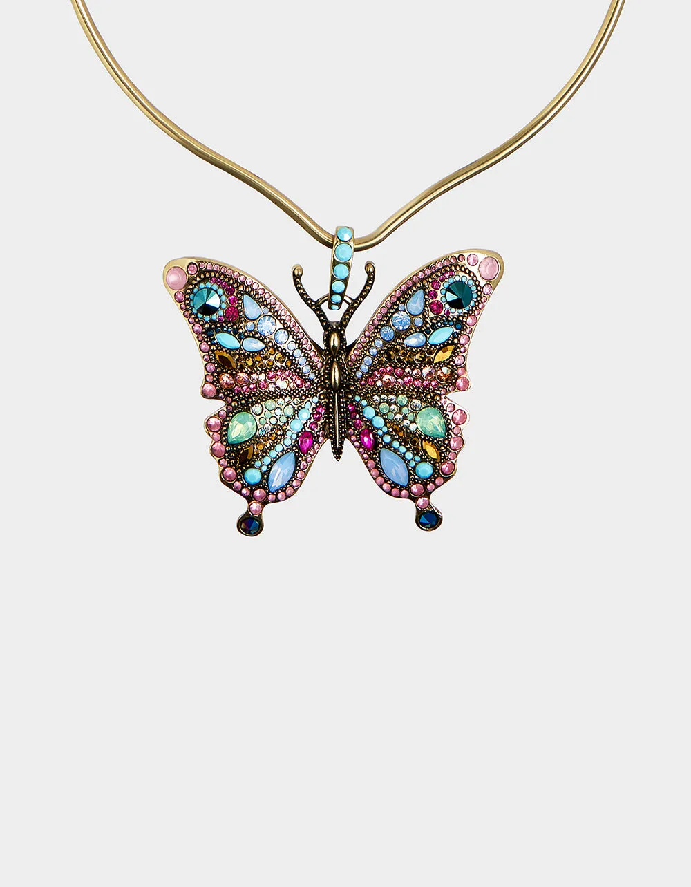 BOHO BUTTERFLY STONE BUTTERFLY ROUND WIRE NECKLACE MULTI sold by Betsey Johnson product image thumbnail 3