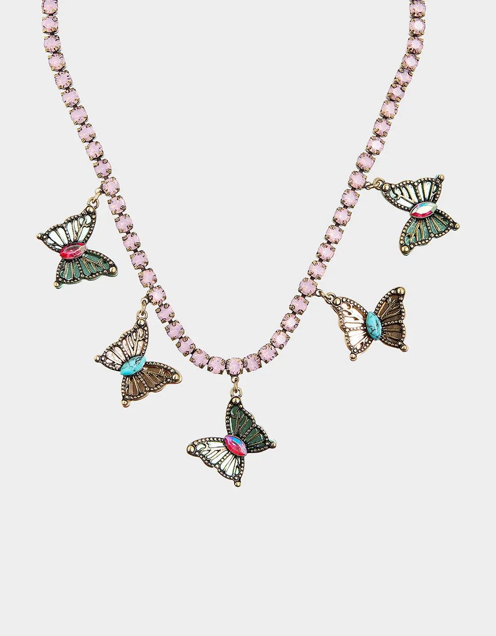 BOHO BUTTERFLY TENNIS FRONTAL NECKLACE MULTI sold by Betsey Johnson product image thumbnail 4