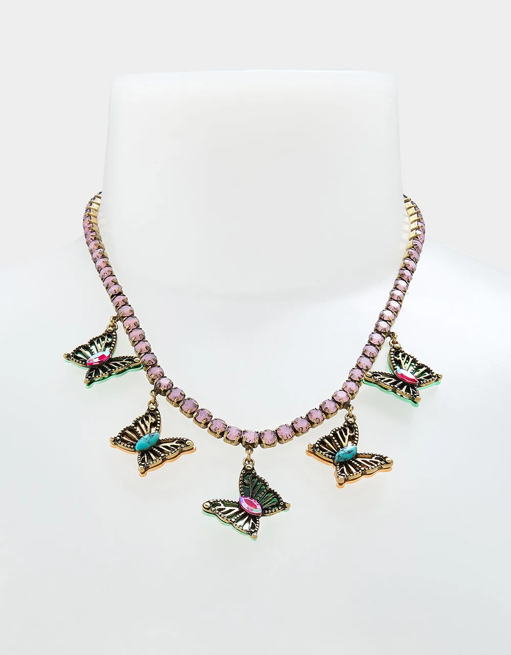 BOHO BUTTERFLY TENNIS FRONTAL NECKLACE MULTI sold by Betsey Johnson product image thumbnail 5