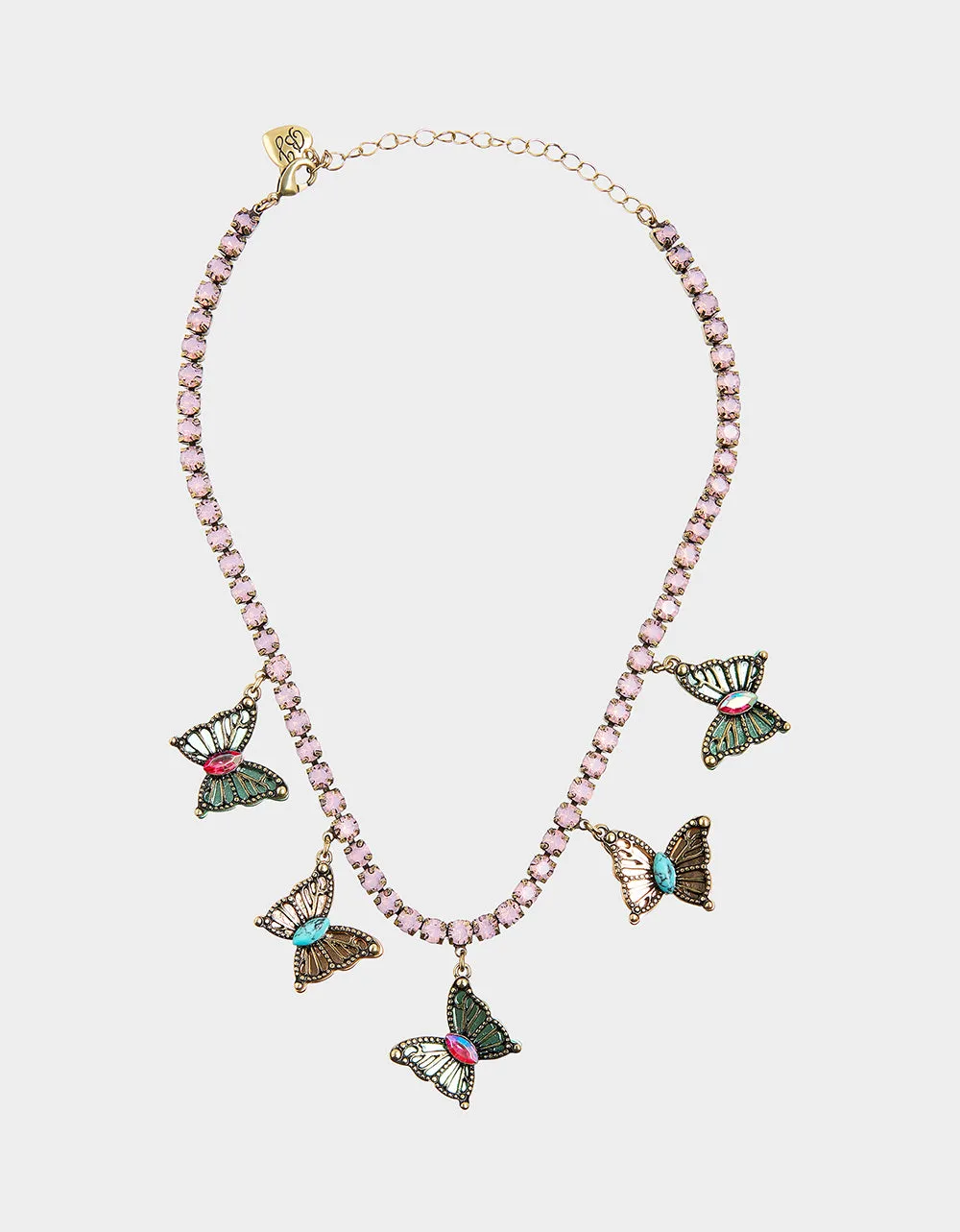 BOHO BUTTERFLY TENNIS FRONTAL NECKLACE MULTI sold by Betsey Johnson