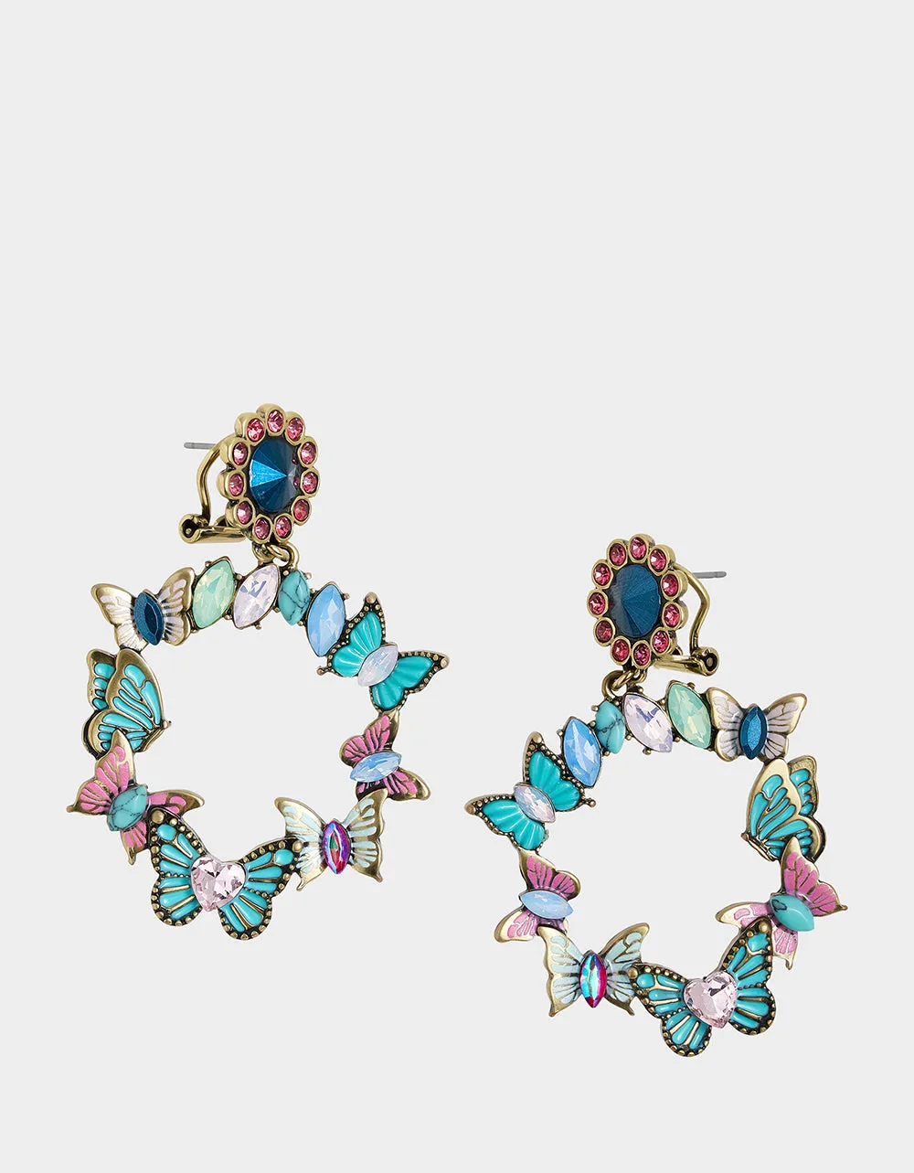 BOHO BUTTERFLY GYPSY HOOP EARRINGS MULTI sold by Betsey Johnson product image thumbnail 3