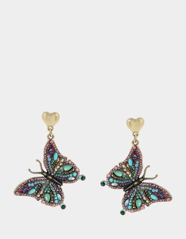 BOHO BUTTERFLY DROP EARRINGS MULTI sold by Betsey Johnson