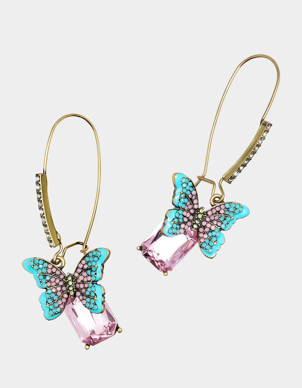 BOHO BUTTERFLY SHEPHERD HOOK EARRINGS MULTI sold by Betsey Johnson product image thumbnail 2