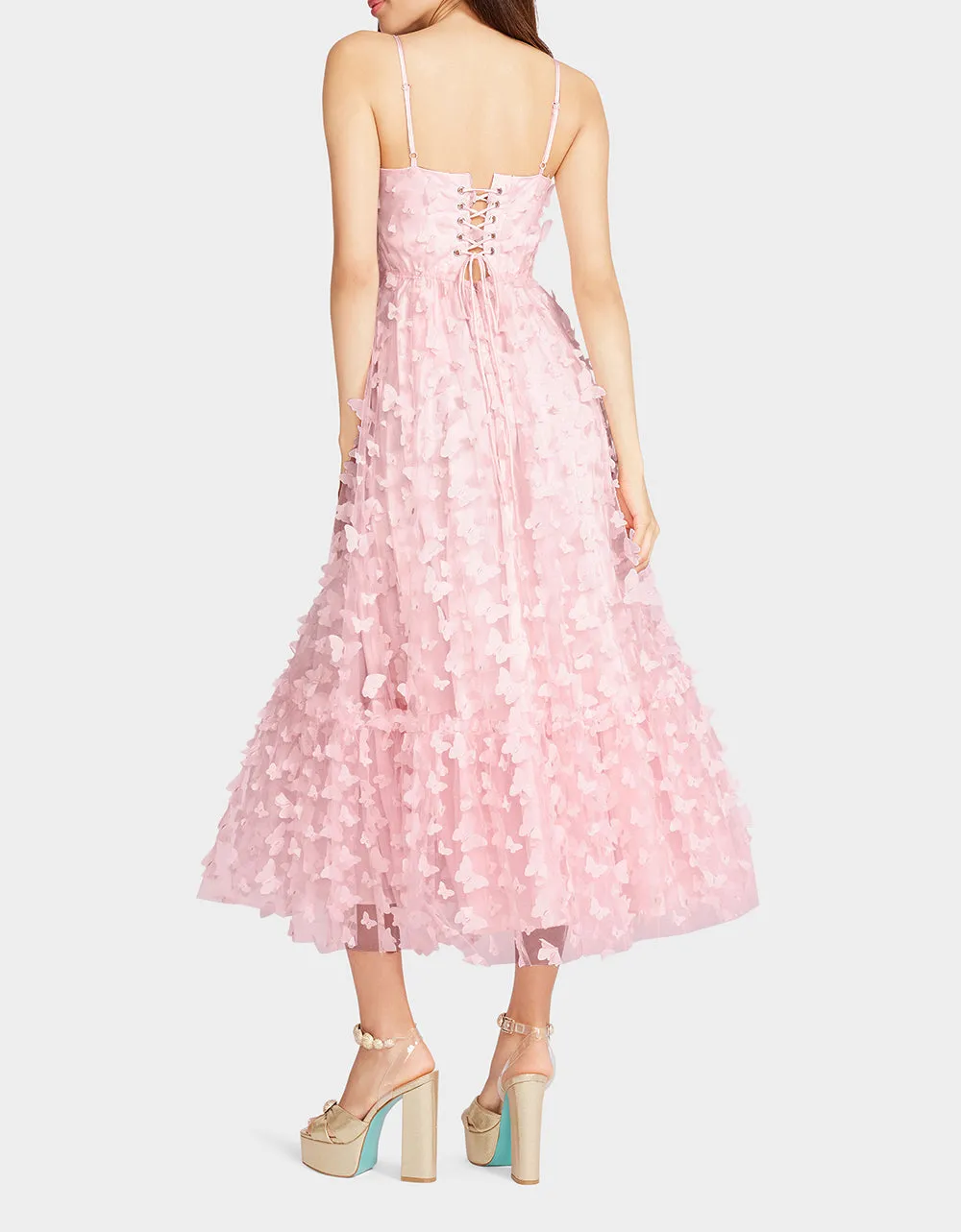 BETSEYS BUTTERFLY MAXI DRESS PINK | RE:LUV sold by Betsey Johnson product image thumbnail 5