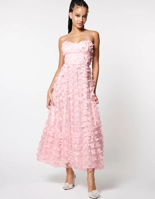 BETSEYS BUTTERFLY MAXI DRESS PINK | RE:LUV sold by Betsey Johnson