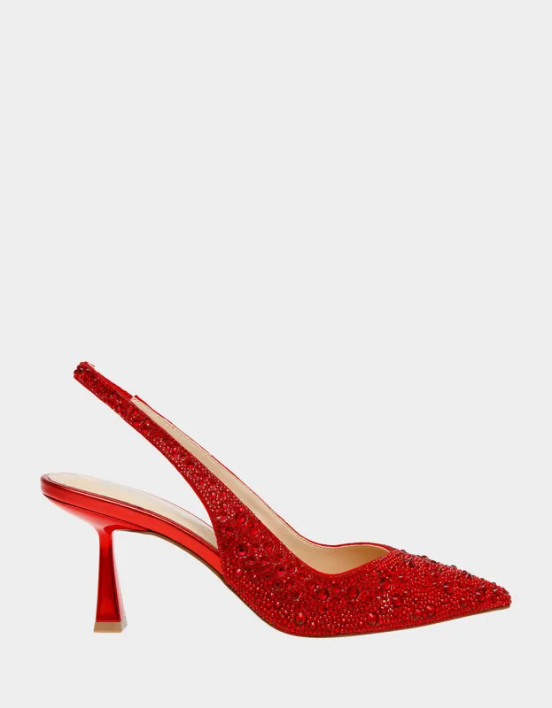CLARK HEELS RED | RE:LUV sold by Betsey Johnson