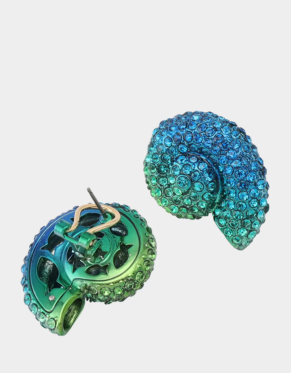 MERMAID JEWELS CONCH SHELL STUDS LIGHT BLUE sold by Betsey Johnson product image thumbnail 2