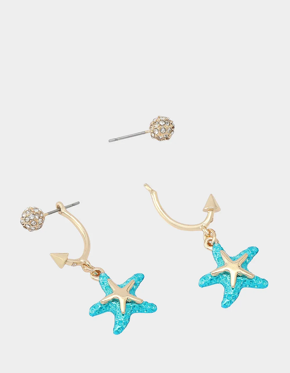 MERMAID JEWELS STARFISH BARBELL EARRINGS BLUE sold by Betsey Johnson product image thumbnail 3