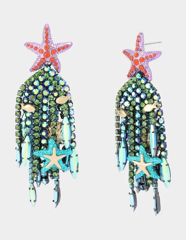 MERMAID JEWELS STARFISH BEAD DROP EARRINGS MULTI sold by Betsey Johnson