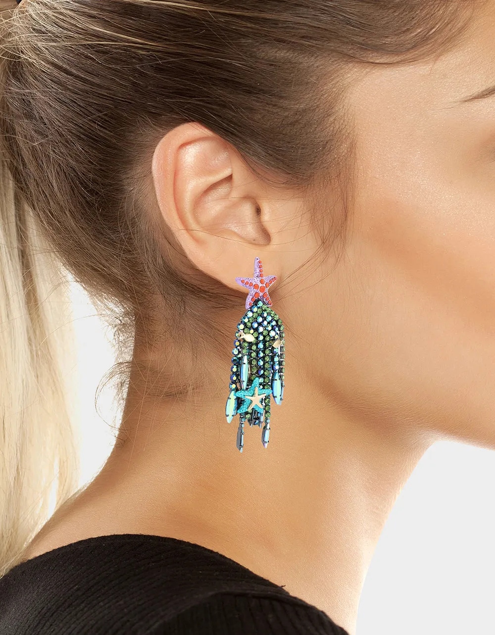 MERMAID JEWELS STARFISH BEAD DROP EARRINGS MULTI sold by Betsey Johnson product image thumbnail 3