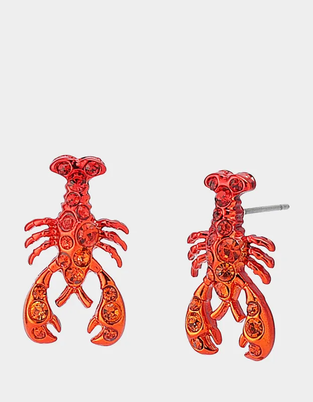 MERMAID JEWELS LOBSTER STUDS RED sold by Betsey Johnson