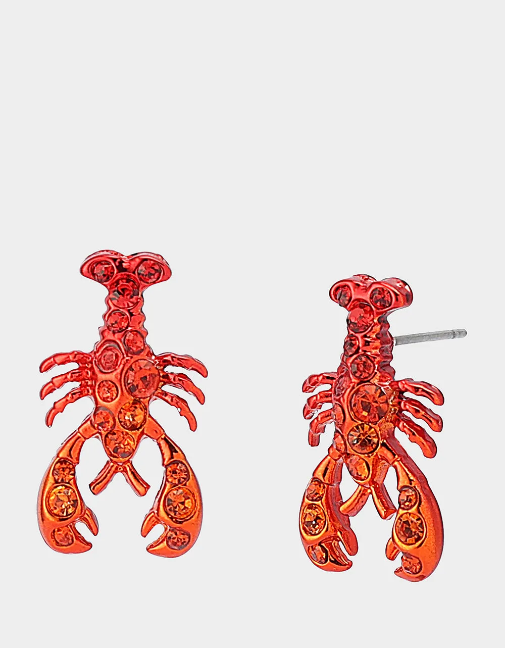 MERMAID JEWELS LOBSTER STUDS RED sold by Betsey Johnson