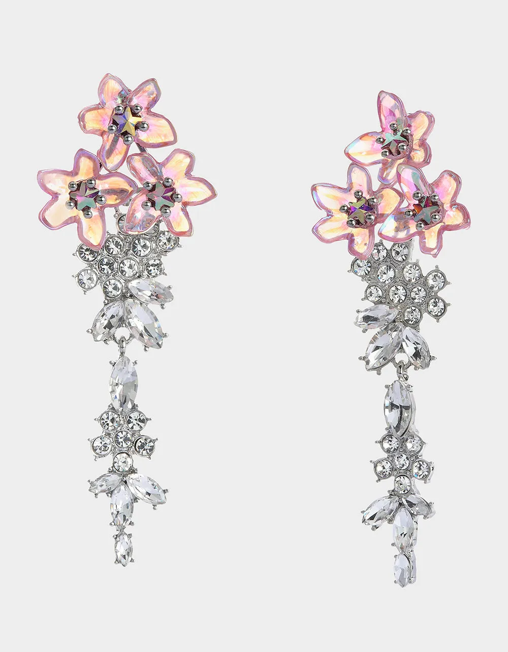 GARDEN GLAM FLORAL CHANDELIER EARRINGS LAVENDER sold by Betsey Johnson