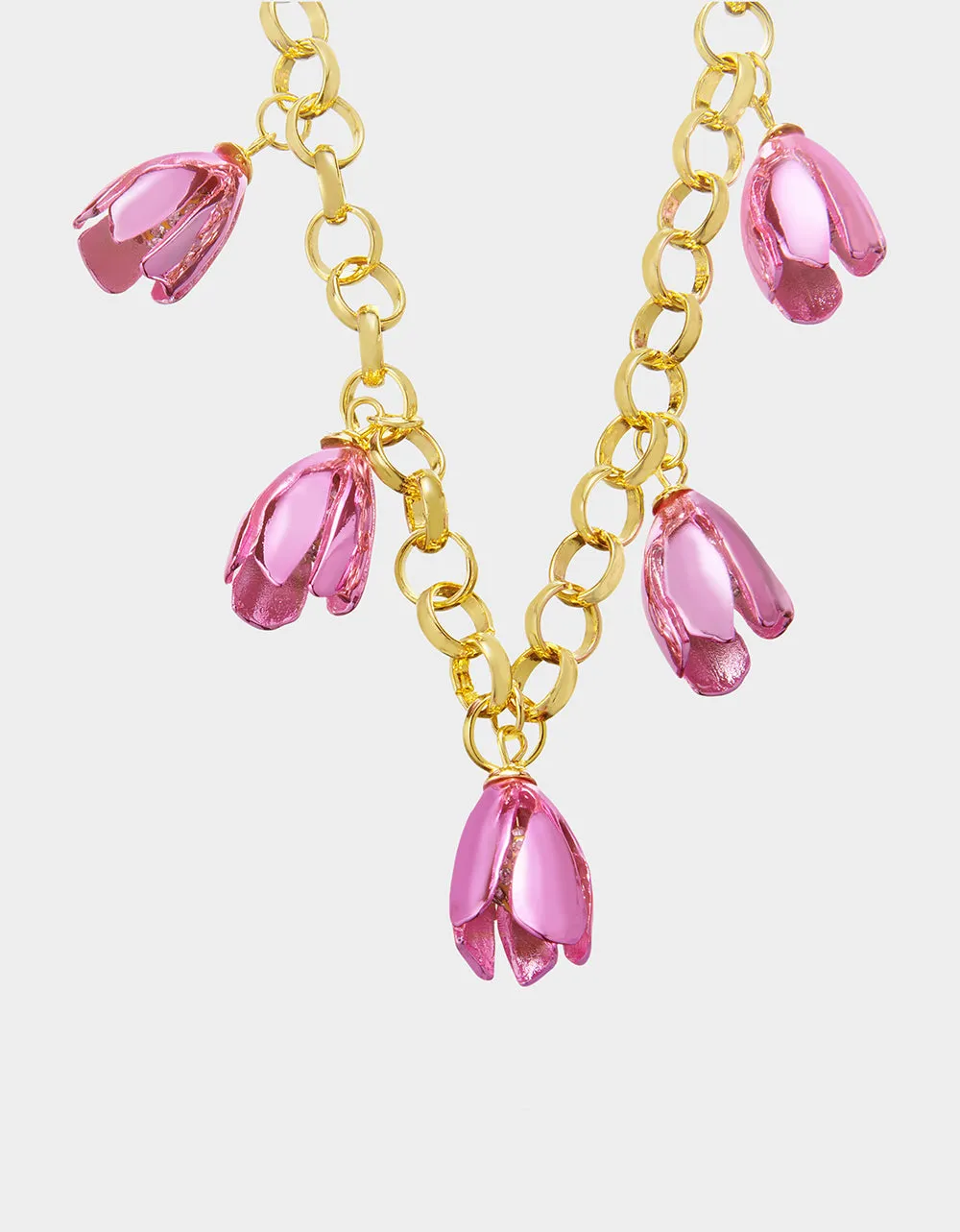 GARDEN GLAM TULIP CHARM FRONTAL NECKLACE PINK sold by Betsey Johnson product image thumbnail 3