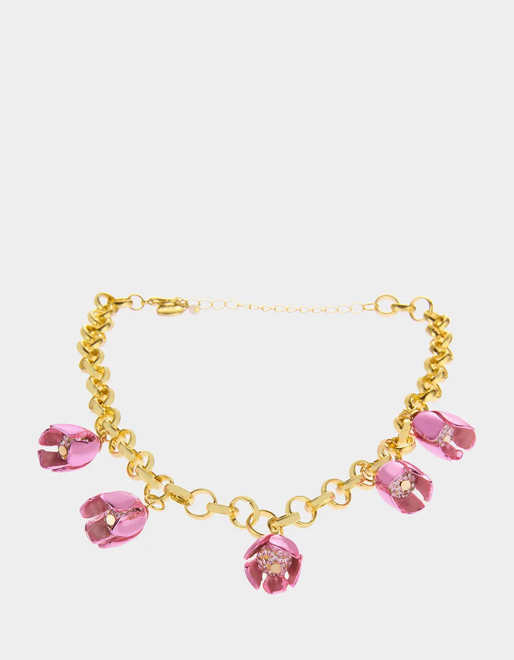 GARDEN GLAM TULIP CHARM FRONTAL NECKLACE PINK sold by Betsey Johnson product image thumbnail 2