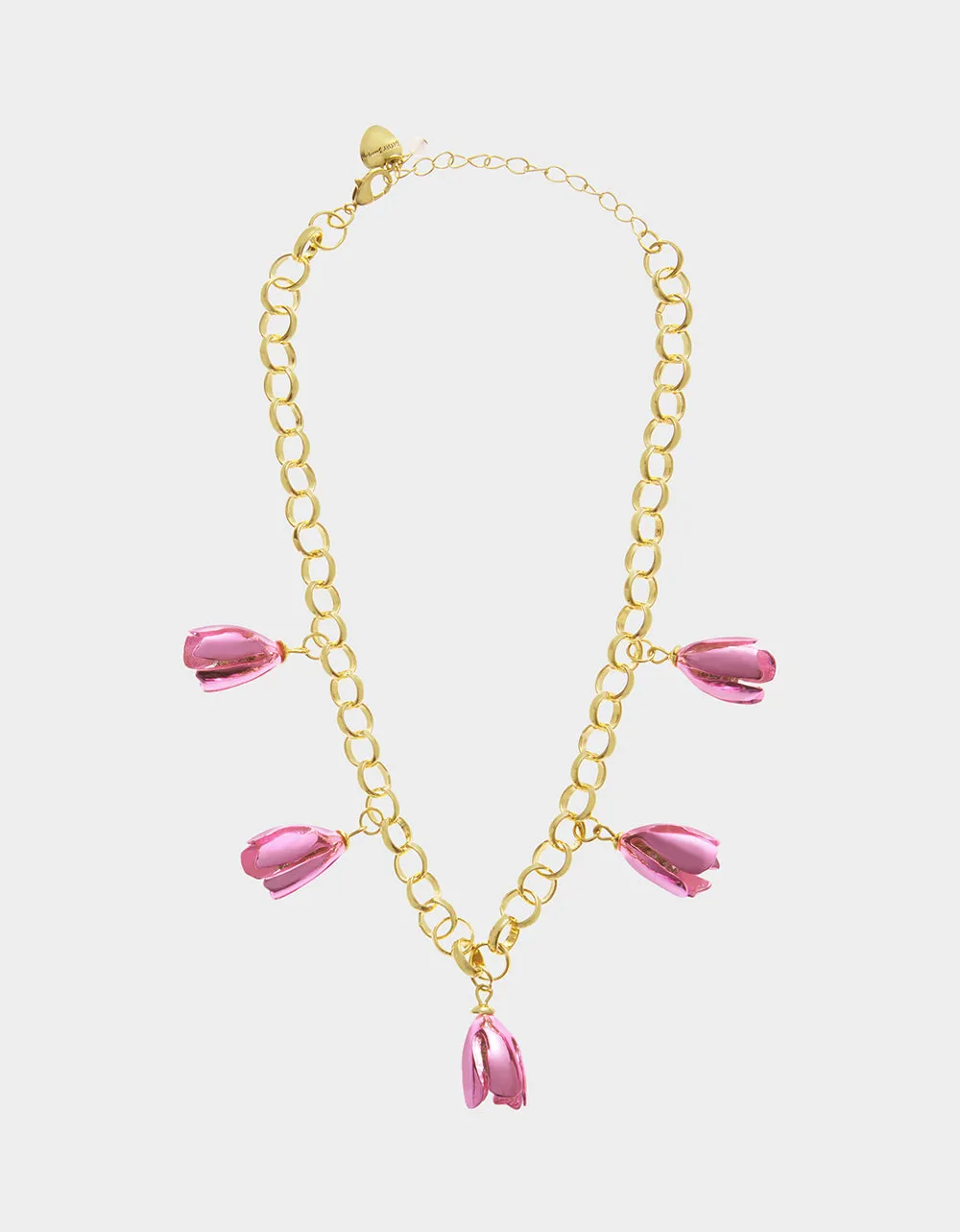GARDEN GLAM TULIP CHARM FRONTAL NECKLACE PINK sold by Betsey Johnson