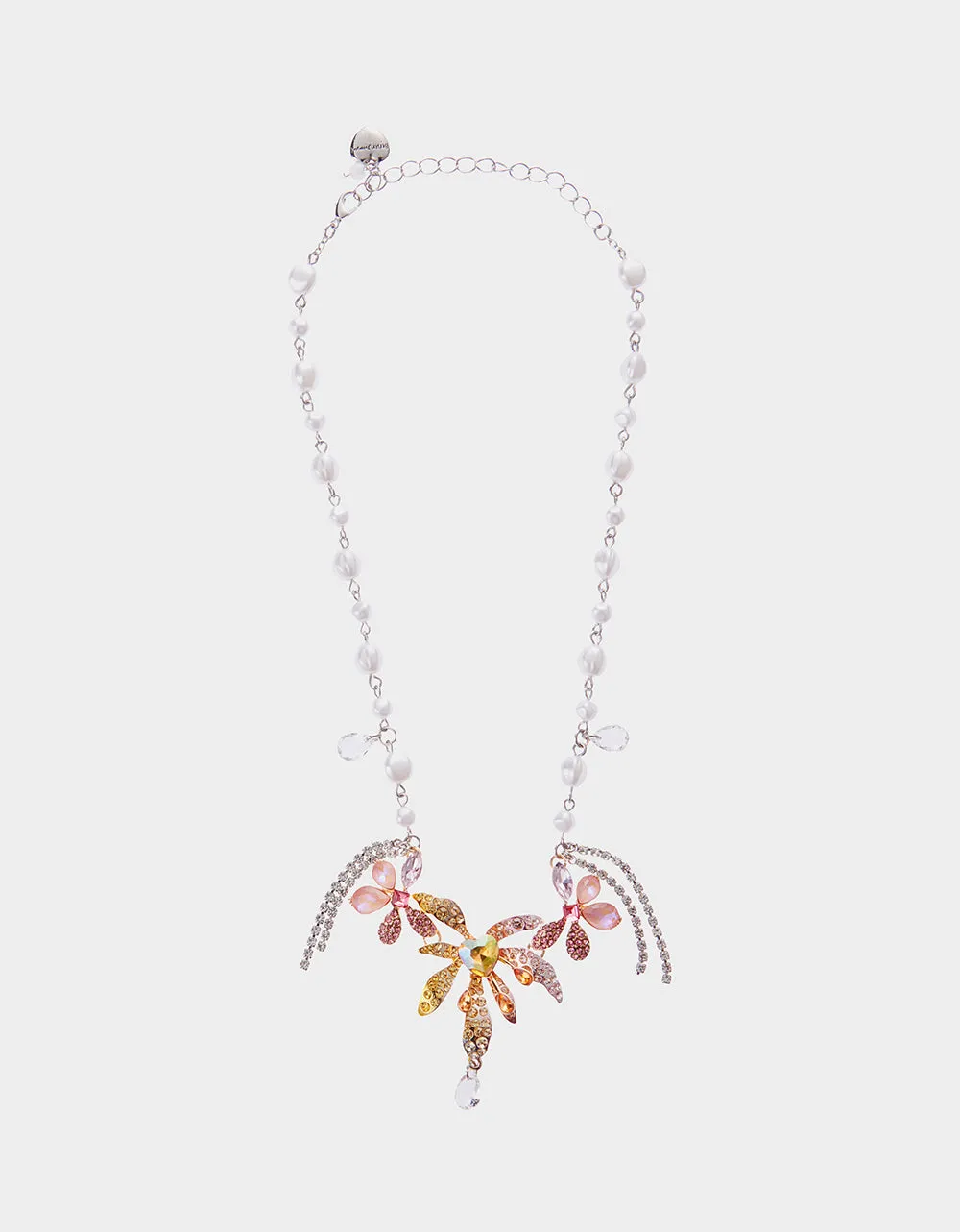 GARDEN GLAM IRIS FRONTAL NECKLACE PEARL sold by Betsey Johnson