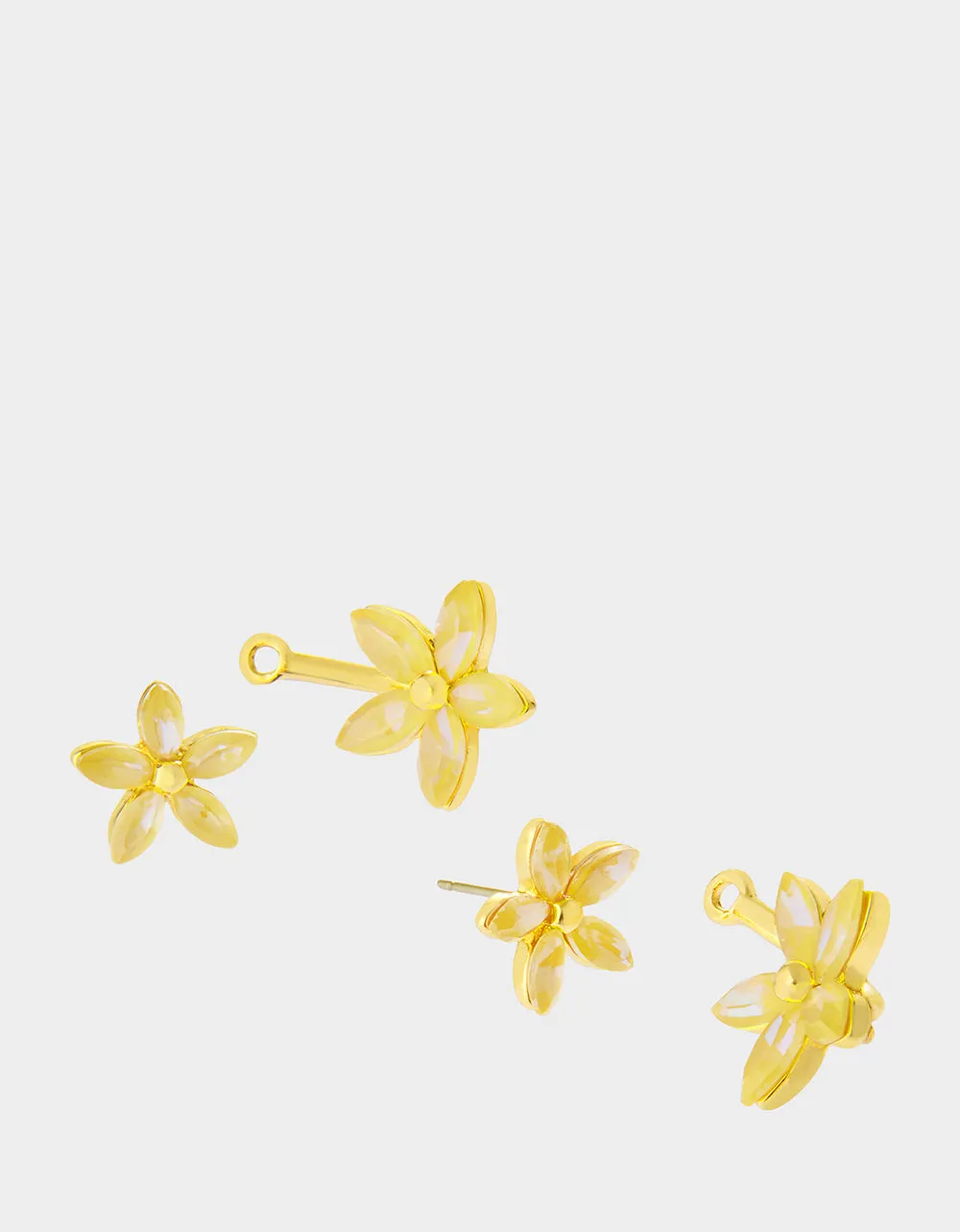 GARDEN GLAM DOUBLE FLOWER BARBELL EARRINGS YELLOW sold by Betsey Johnson product image thumbnail 3