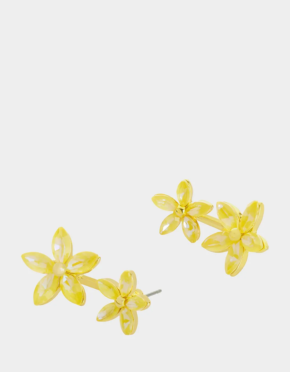 GARDEN GLAM DOUBLE FLOWER BARBELL EARRINGS YELLOW sold by Betsey Johnson product image thumbnail 2