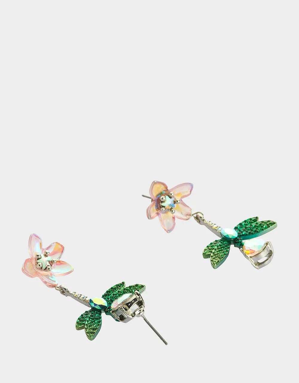 GARDEN GLAM DRAGONFLY FLOWER LINEAR EARRINGS BLUE sold by Betsey Johnson product image thumbnail 2