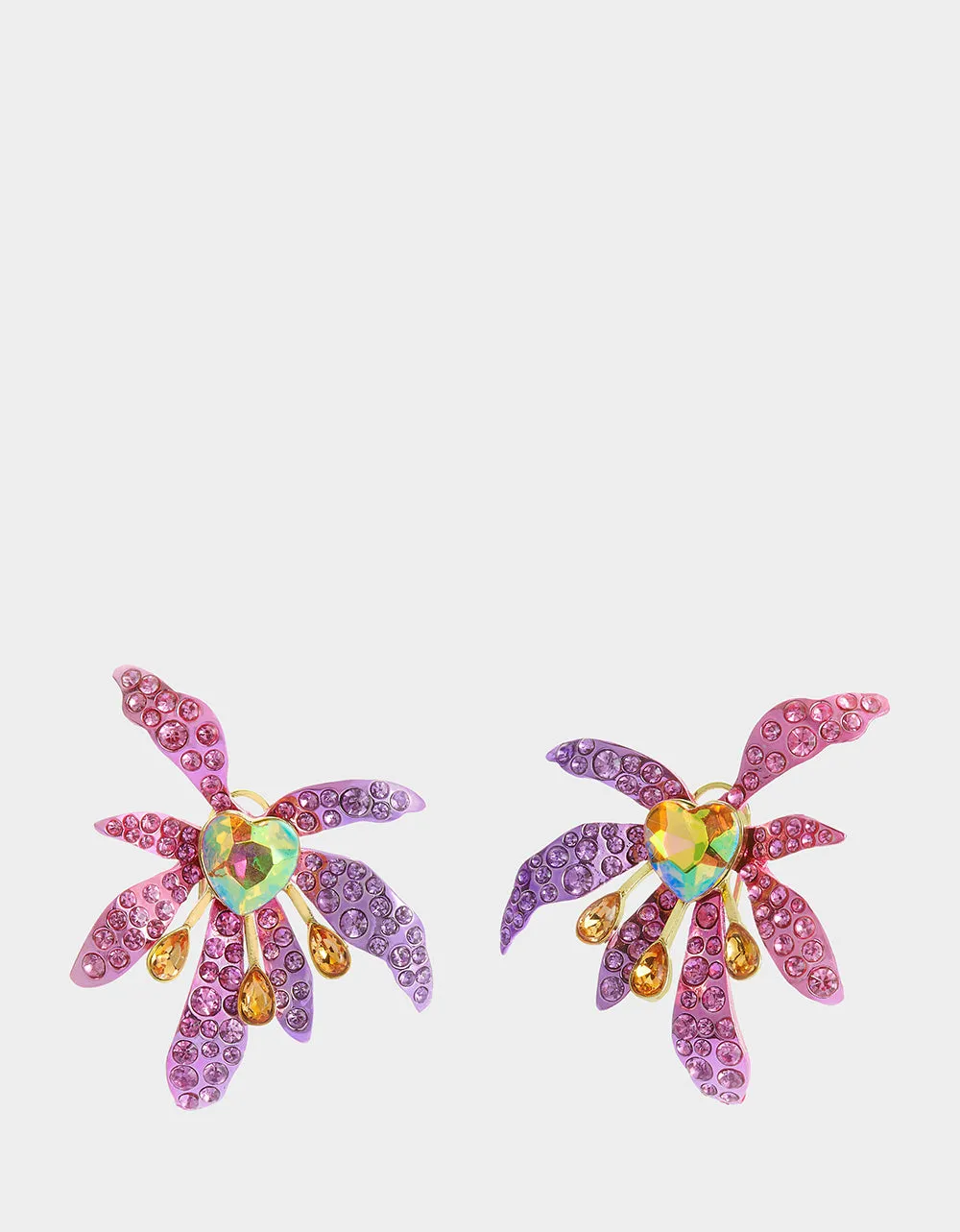 GARDEN GLAM IRIS FLOWER STUDS PURPLE sold by Betsey Johnson