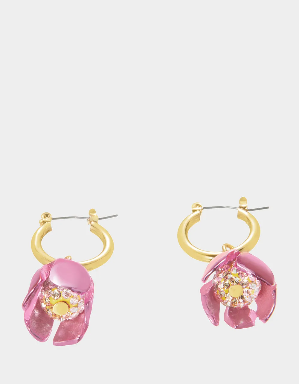 GARDEN GLAM TULIP HUGGIE DROP EARRINGS PINK sold by Betsey Johnson product image thumbnail 2