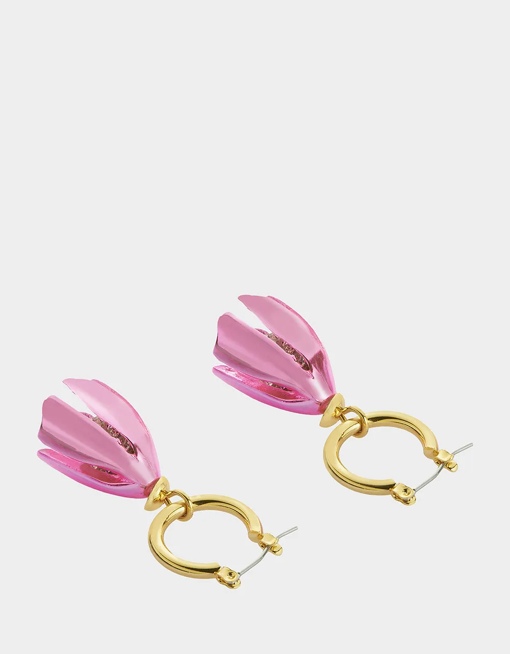 GARDEN GLAM TULIP HUGGIE DROP EARRINGS PINK sold by Betsey Johnson product image thumbnail 3