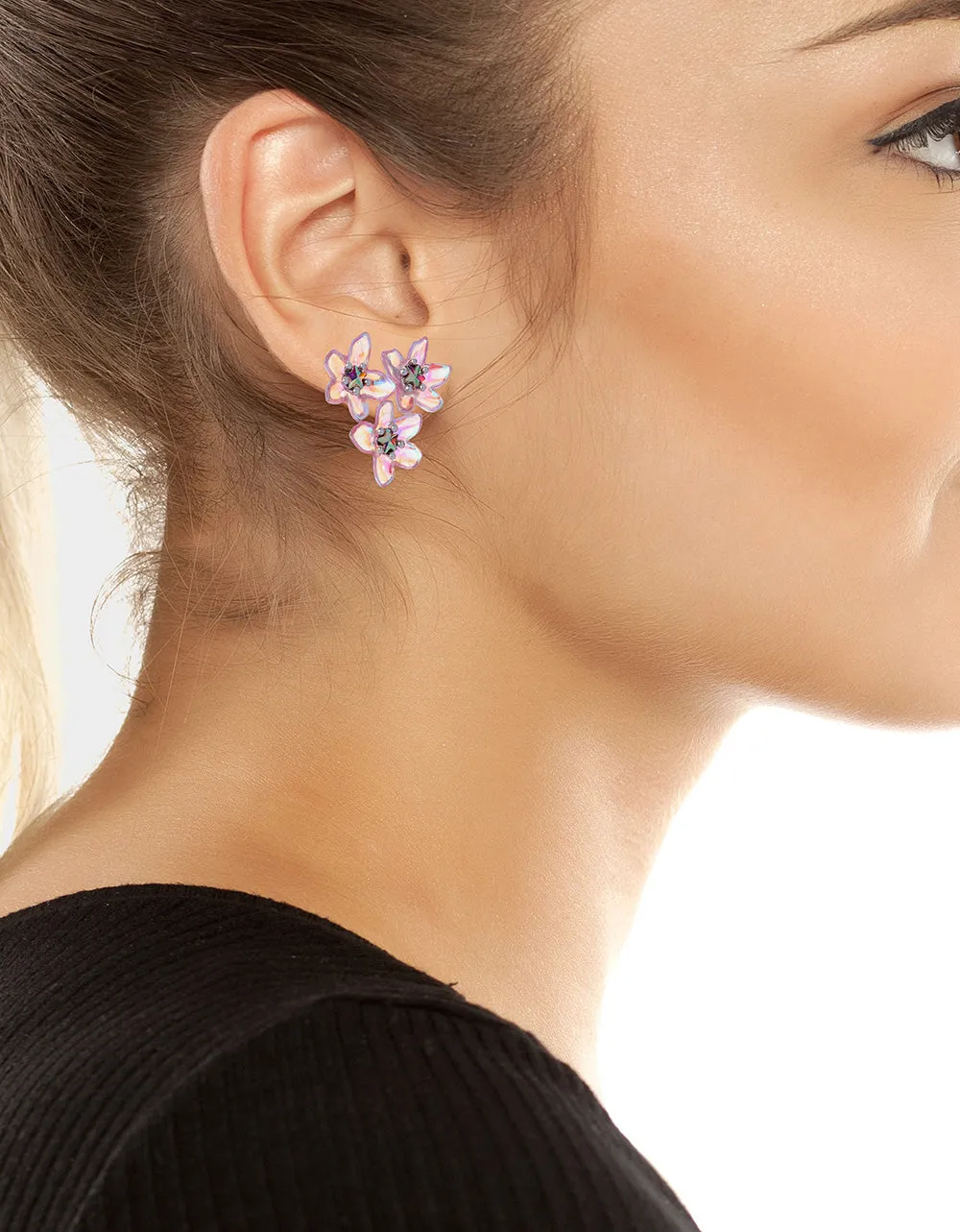 GARDEN GLAM FLOWER CLUSTER EARRINGS LAVENDER sold by Betsey Johnson product image thumbnail 3