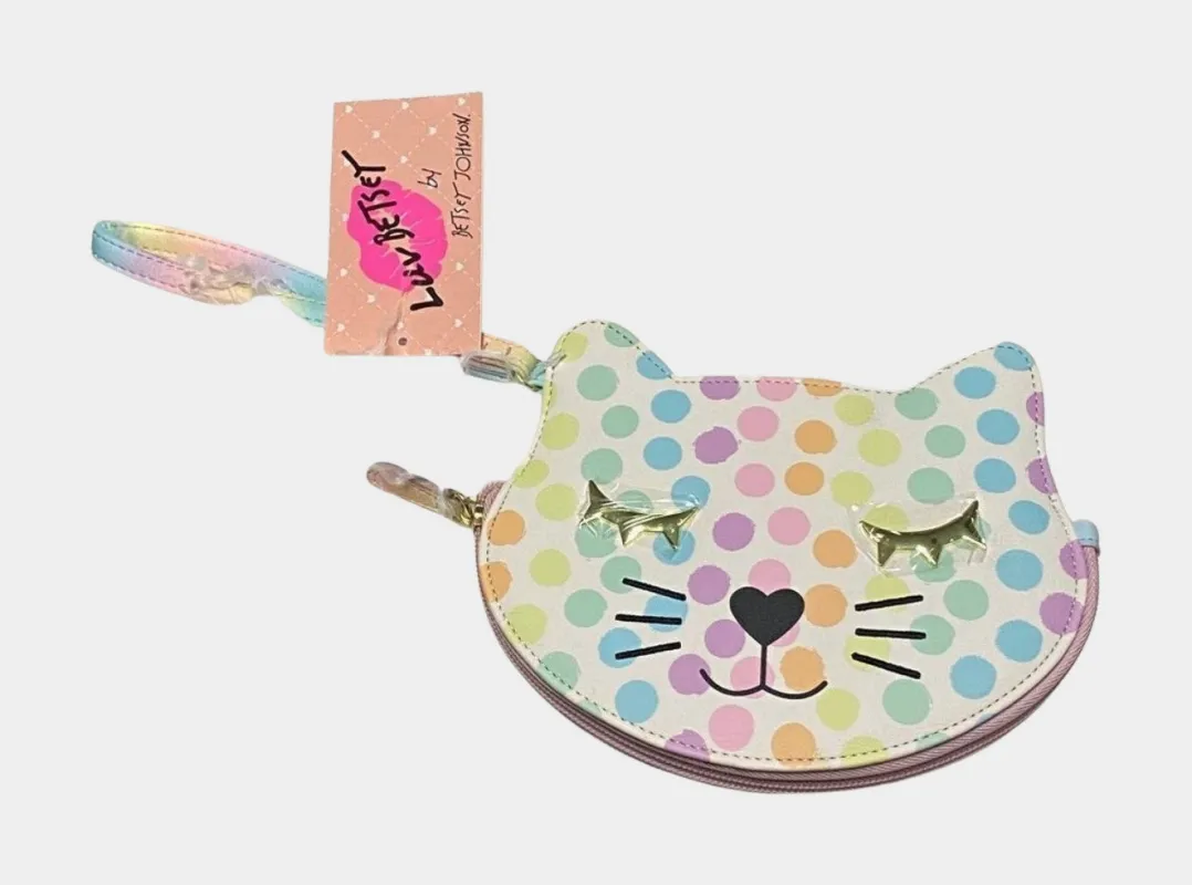 Luv Betsey Polka Dot Kitty Kitsch Zip Wristlet | RE:LUV sold by Betsey Johnson