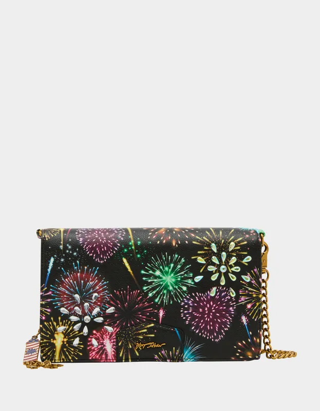SPARK JOY WALLET ON CHAIN BLACK MULTI made by Betsey Johnson