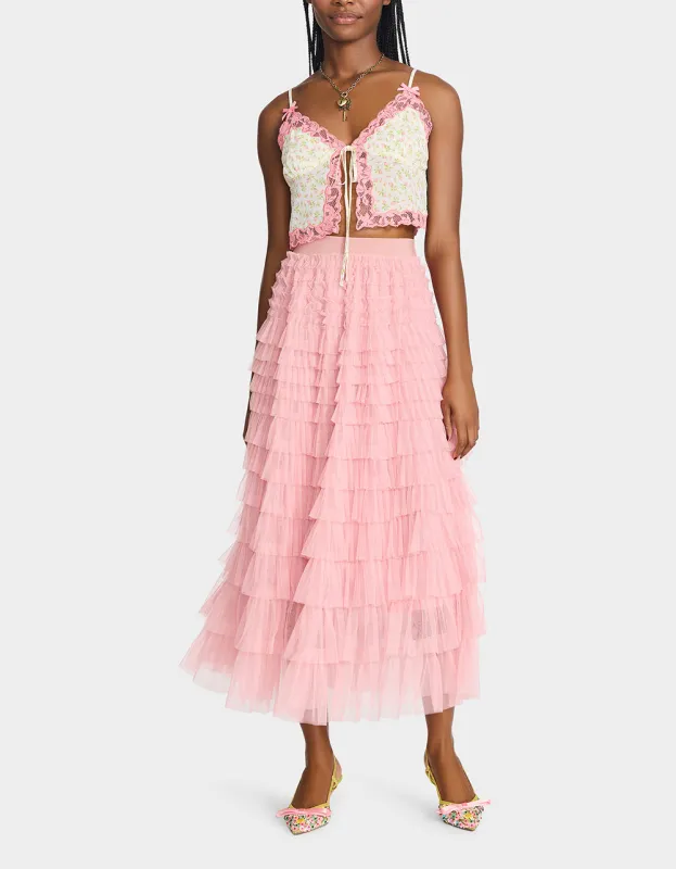 COLETTE TULLE MAXI SKIRT PINK sold by Betsey Johnson