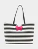 STRIPED BOW TOTE BLACK WHITE sold by Betsey Johnson
