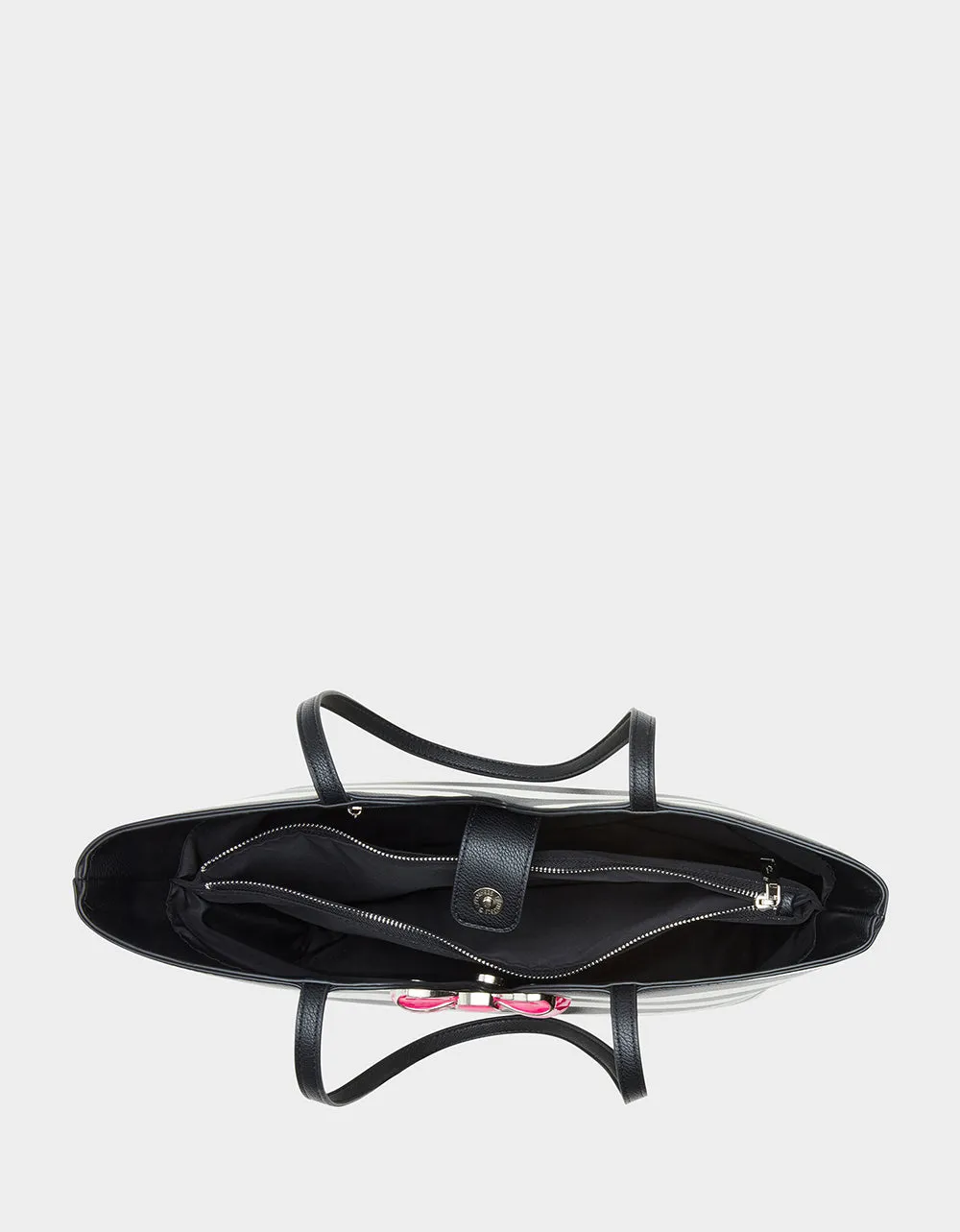 STRIPED BOW TOTE BLACK WHITE sold by Betsey Johnson product image thumbnail 5