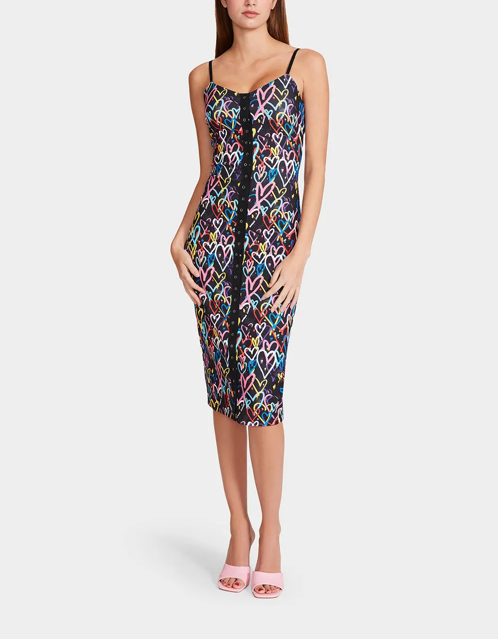 LOVE IS LOVE SLIP DRESS BLACK sold by Betsey Johnson