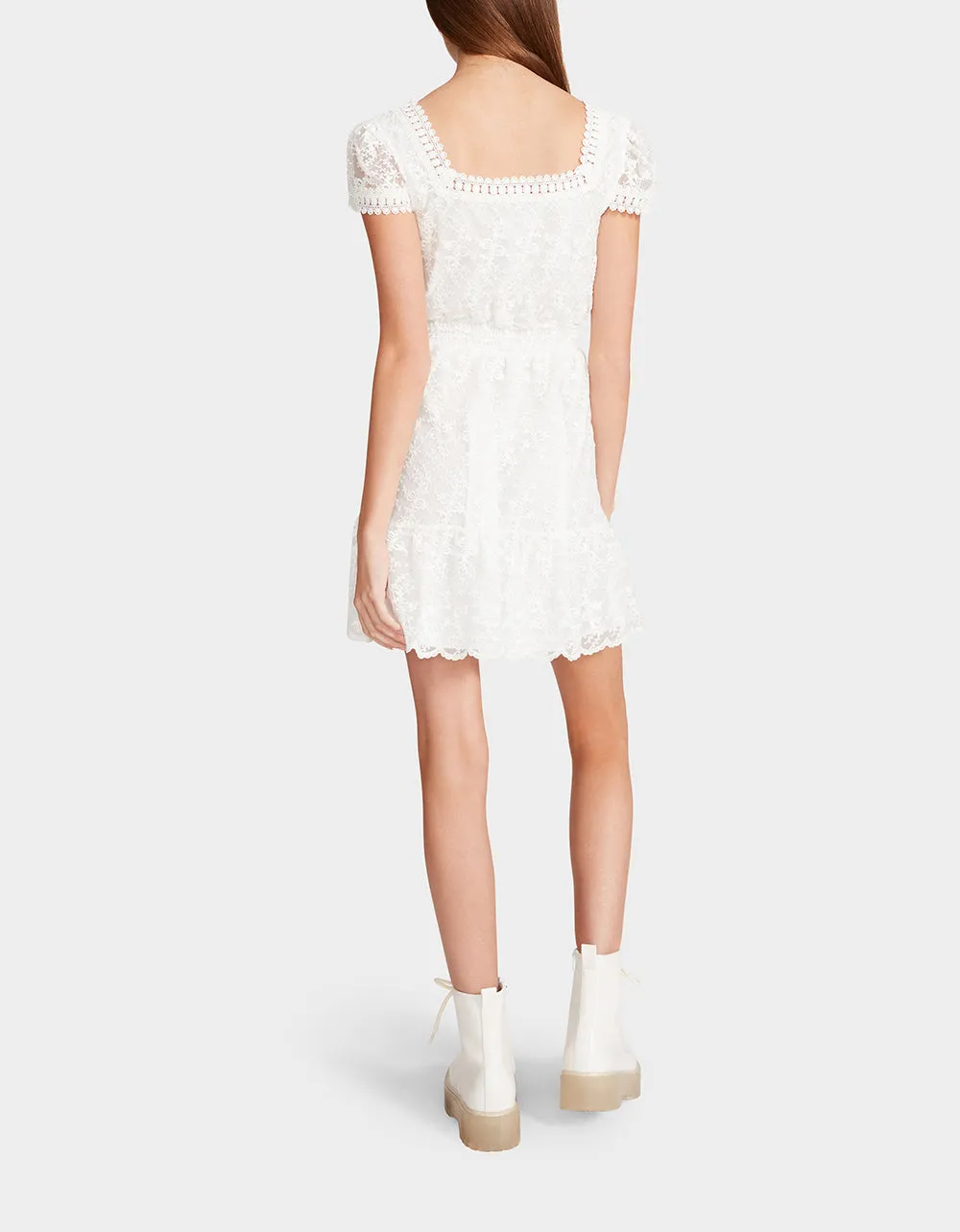 HOOKED UP MESH MINI DRESS WHITE sold by Betsey Johnson product image thumbnail 3