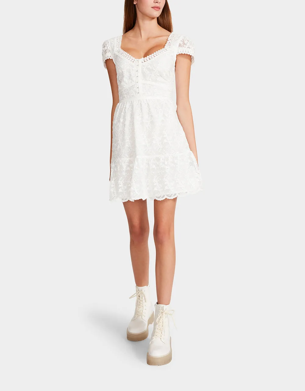 HOOKED UP MESH MINI DRESS WHITE sold by Betsey Johnson product image thumbnail 2
