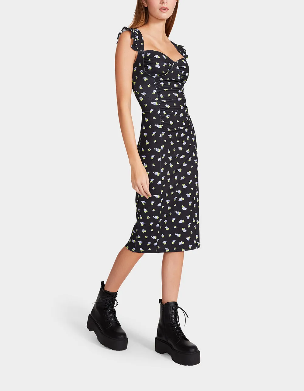 GRAPE BOUQUET MIDI DRESS BLACK sold by Betsey Johnson product image thumbnail 3