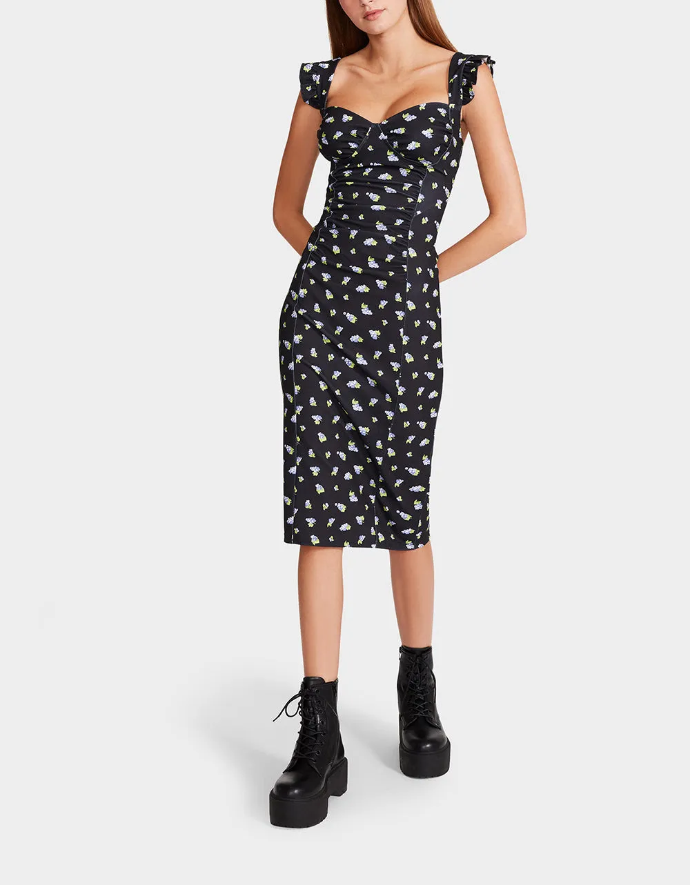 GRAPE BOUQUET MIDI DRESS BLACK sold by Betsey Johnson product image thumbnail 2