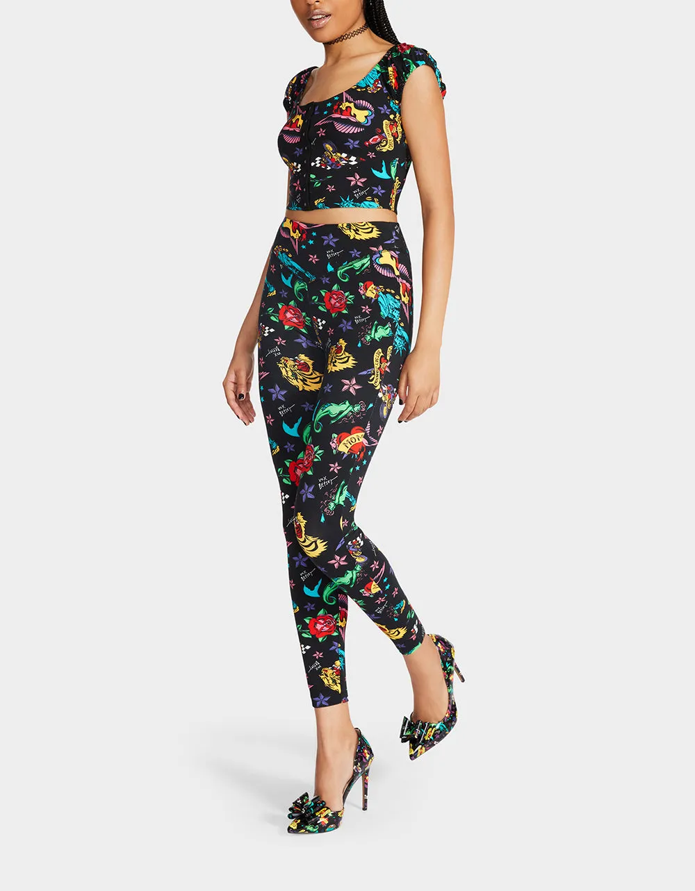 80TH BASH SECOND SKIN LEGGING TATTOO sold by Betsey Johnson product image thumbnail 5