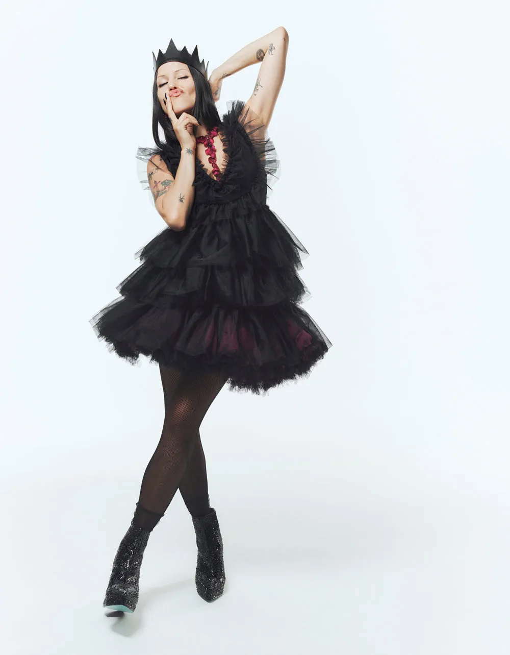 SHOW OFF TIERED TULLE DRESS BLACK sold by Betsey Johnson product image thumbnail 2