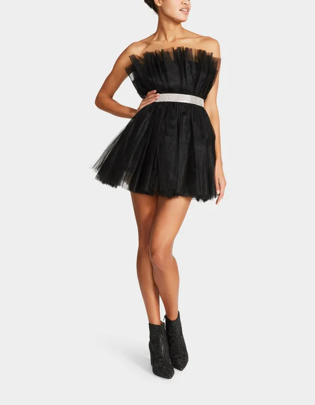 SHOWSTOPPER TULLE MINI DRESS BLACK sold by Betsey Johnson