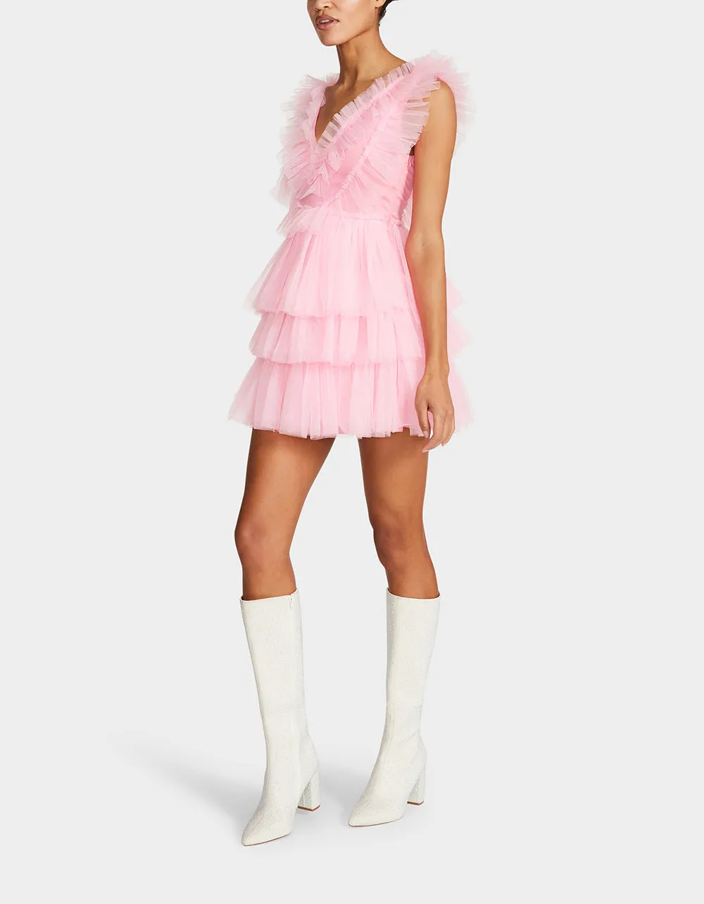 SHOW OFF TIERED TULLE DRESS PINK sold by Betsey Johnson product image thumbnail 5