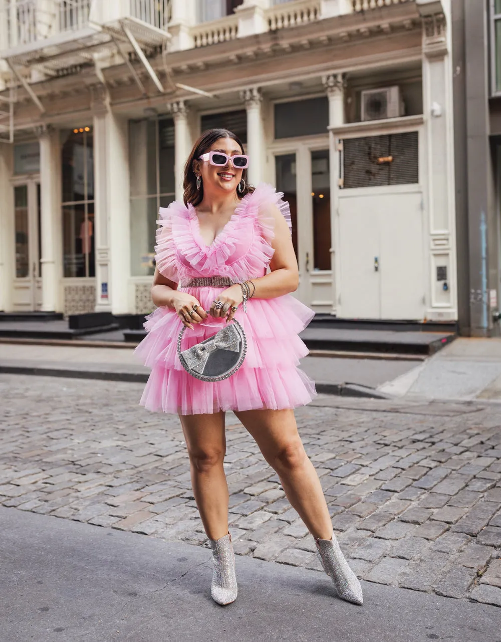 SHOW OFF TIERED TULLE DRESS PINK sold by Betsey Johnson product image thumbnail 2