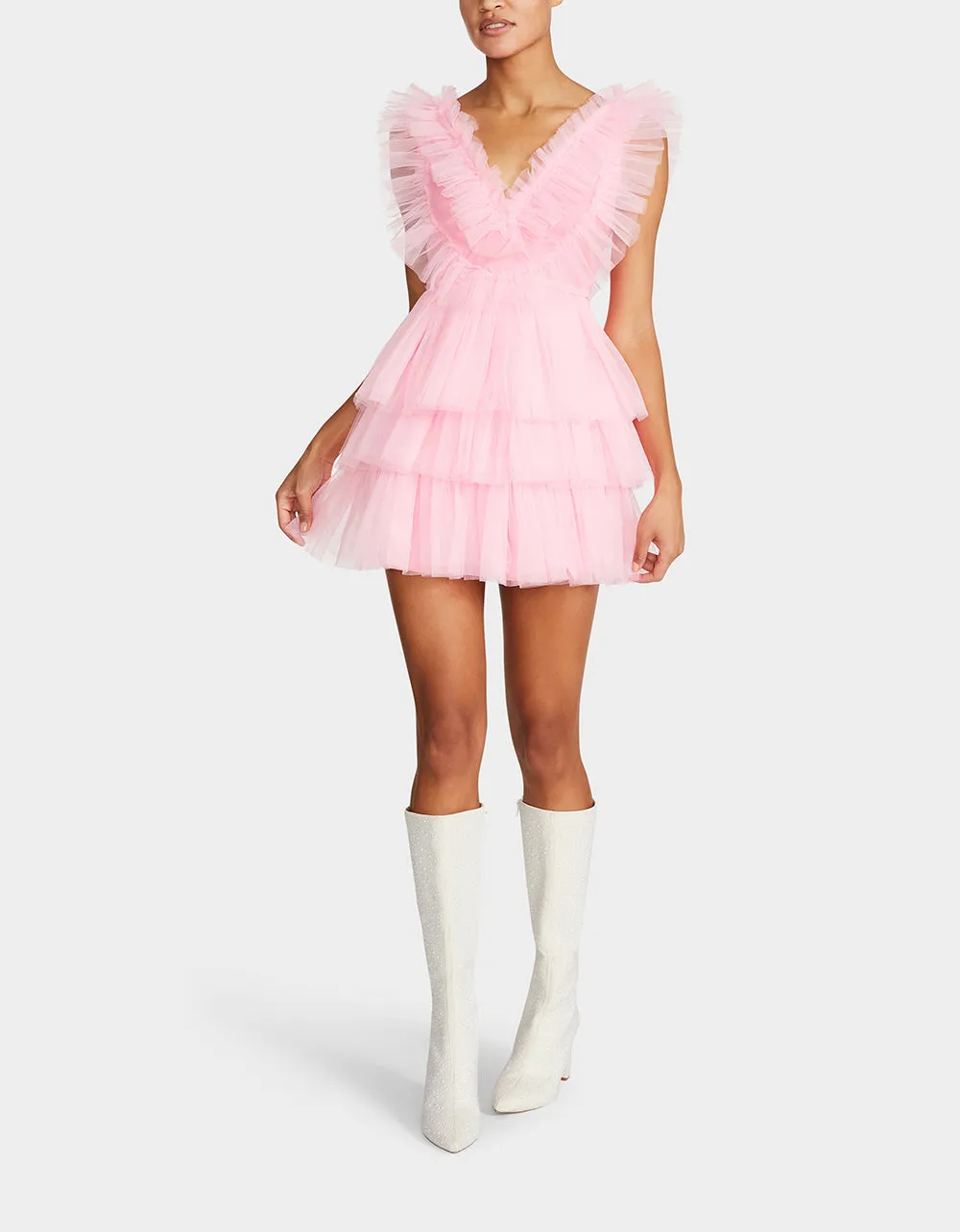 SHOW OFF TIERED TULLE DRESS PINK sold by Betsey Johnson